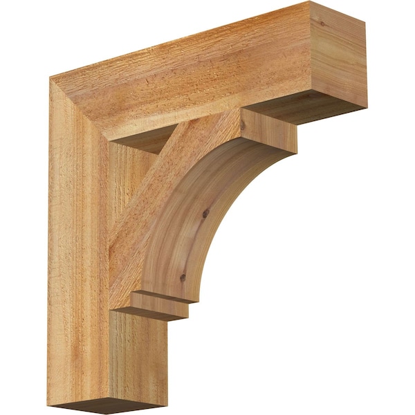 Ekena Millwork Imperial Block Rough Sawn Bracket, Western Red Cedar, 4"W x 16"D x 16"H BKT04X16X16IMP05RWR - main